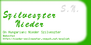 szilveszter nieder business card